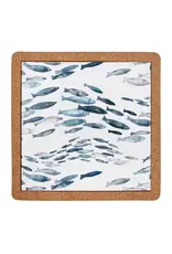 Fishes Ceramic & Cork Trivet