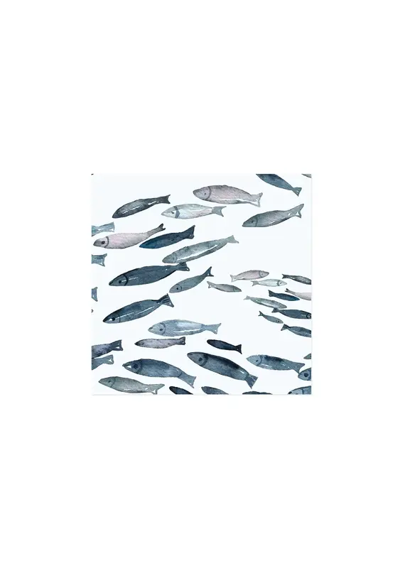 Harman Fishes Printed Cocktail Napkin-20Pk