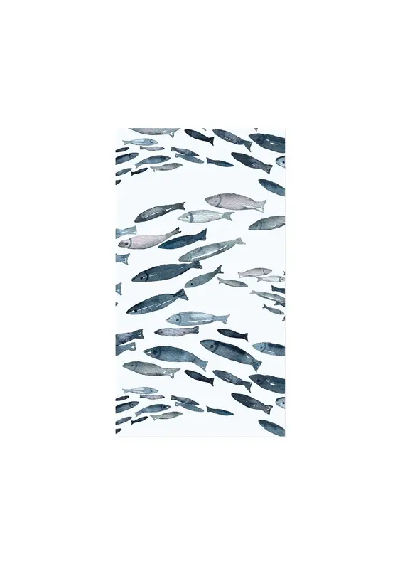 Harman Fishes Printed Guest Napkin-16Pk