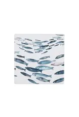 Harman Fishes Printed Ceramic Coaster-Set Of 6