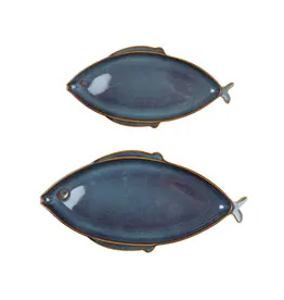 Harman Fish Serving Plate-Blue-L