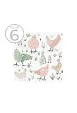 Harman Chickens Printed Ceramic Coaster-4x4