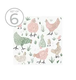 Harman Chickens Printed Ceramic Coaster-4x4
