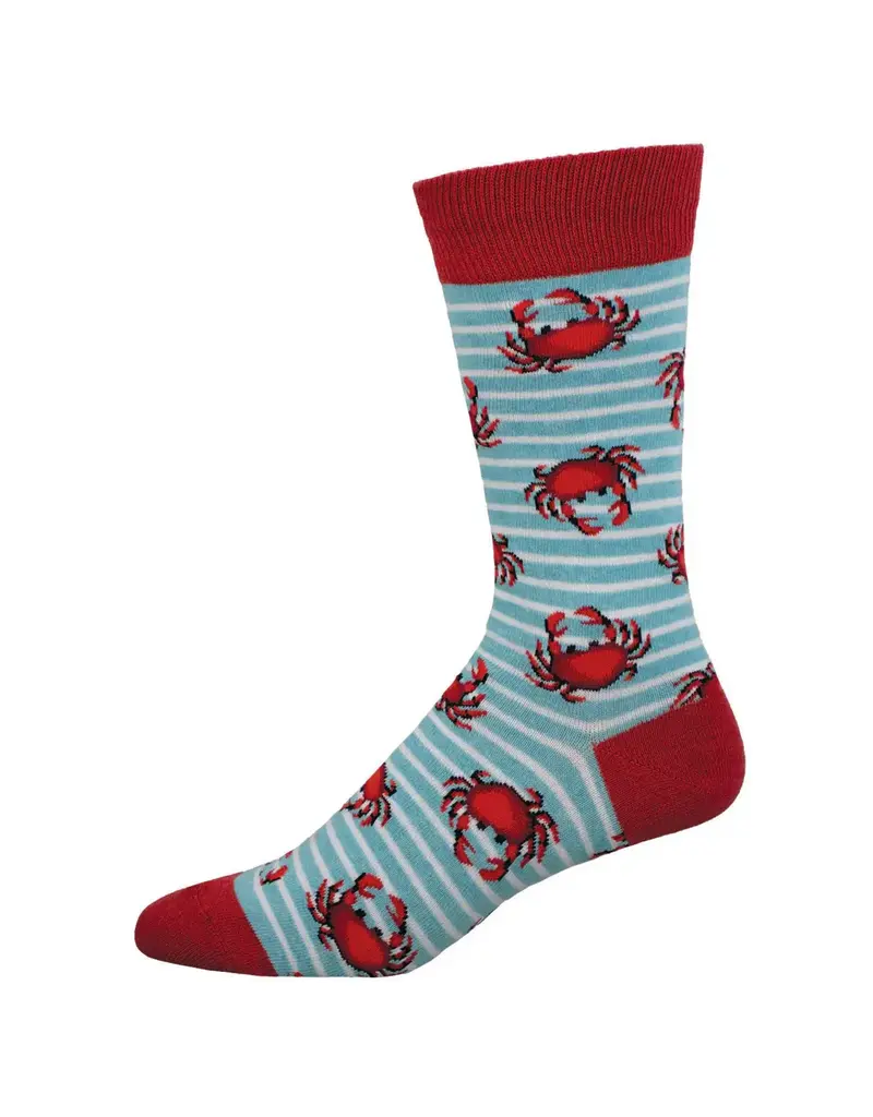 socksmith Crabby Crew-Blue Heather-Mens/7-12.5