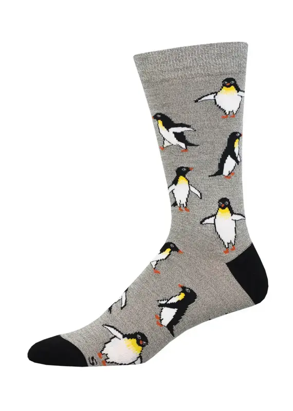 socksmith Penguin Personality-Heather Grey-Mens/7-12.5
