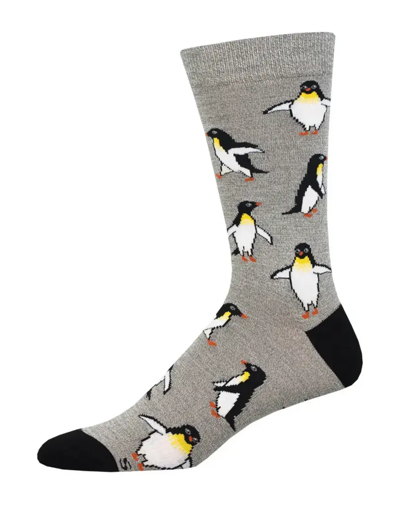 socksmith Penguin Personality-Heather Grey-Mens/7-12.5