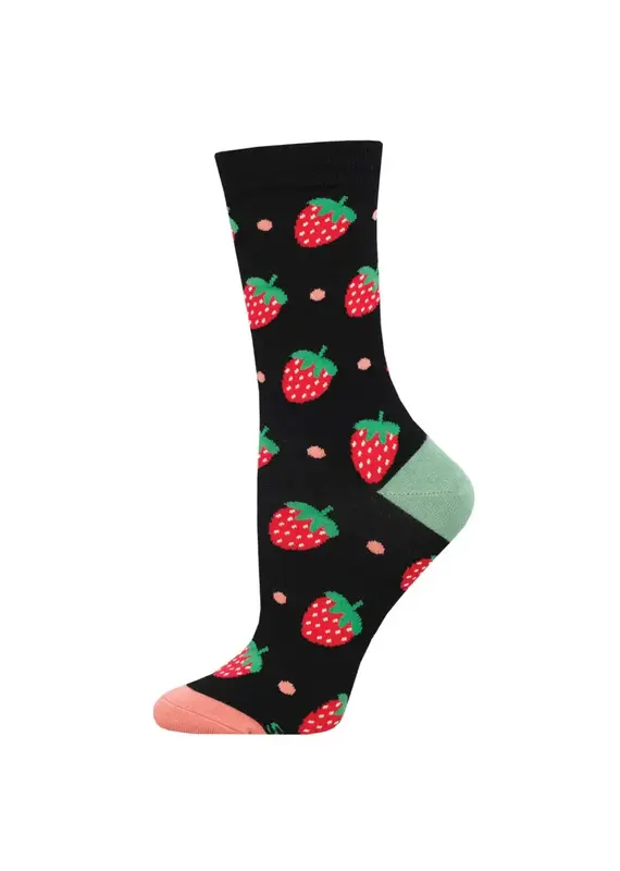 socksmith Strawberry Delight-Black-Womans/5-10.5