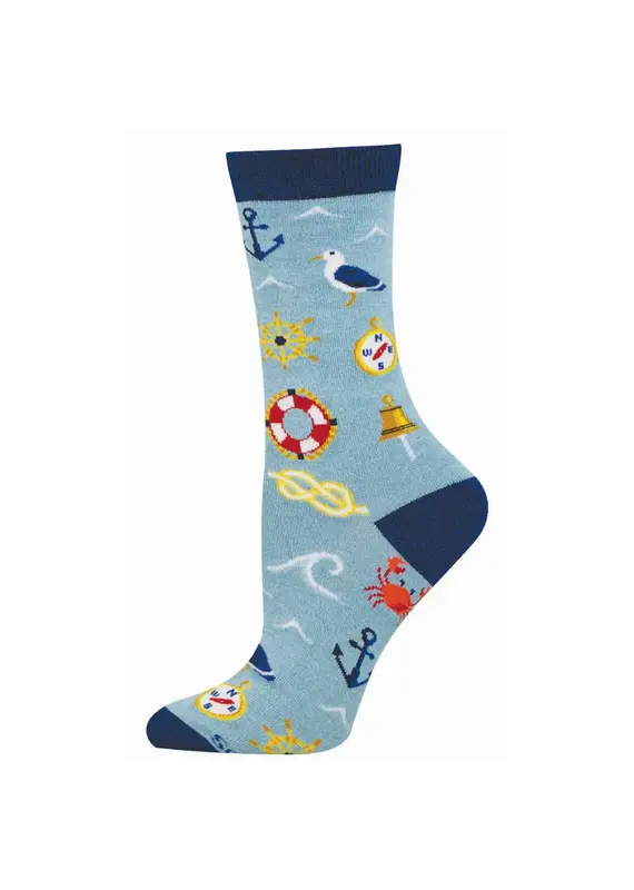 Socksmith Canada Inc Ahoy Matey-Heather Blue-Womans/5-10.5