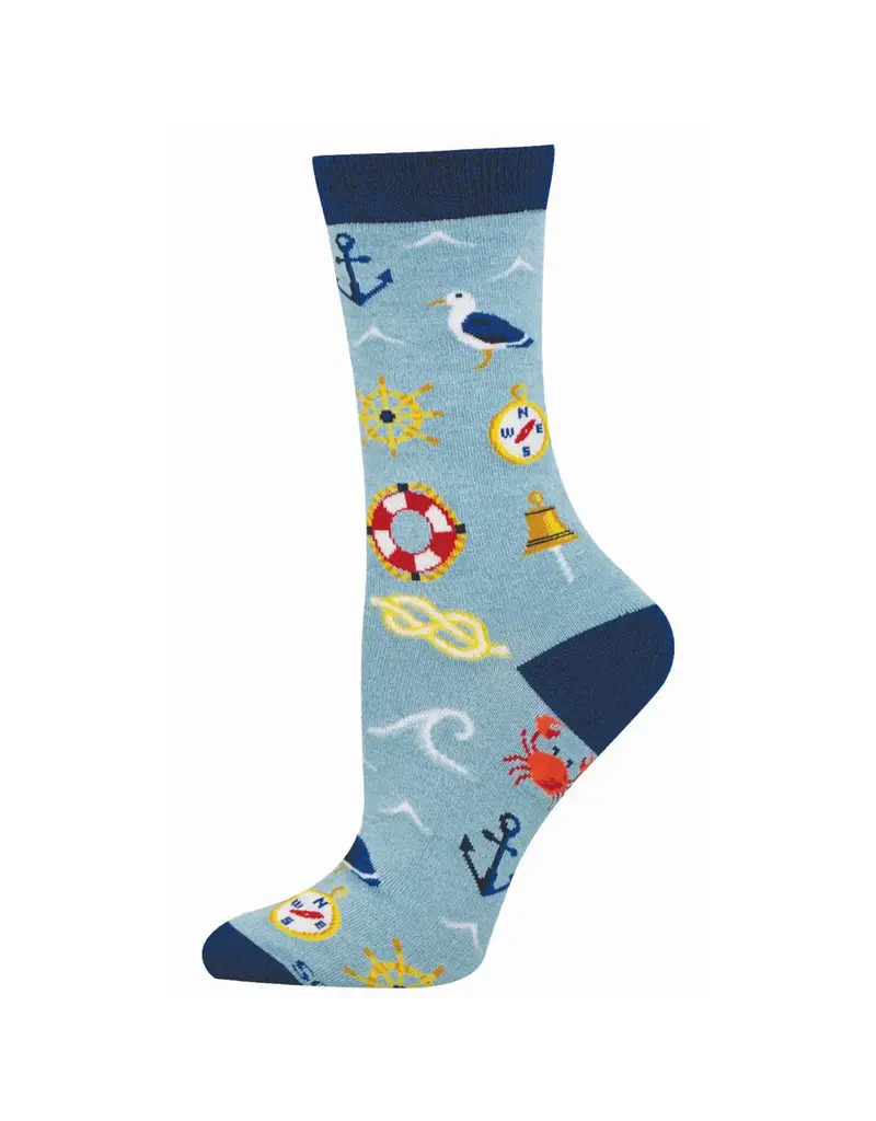 Socksmith Canada Inc Ahoy Matey-Heather Blue-Womans/5-10.5