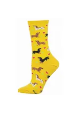 Socksmith Canada Inc Doxie Love-Yellow-Womans/5-10.5
