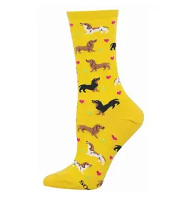 Socksmith Canada Inc Doxie Love-Yellow-Womans/5-10.5