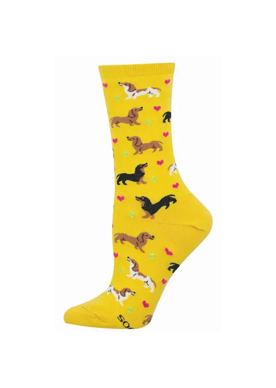 Socksmith Canada Inc Doxie Love-Yellow-Womans/5-10.5