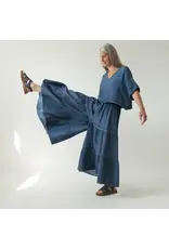 Pokoloko Crinkle Skirt Pant-Navy-O/S