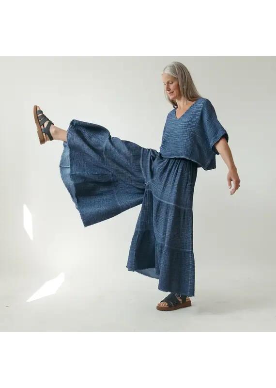 Pokoloko Crinkle Skirt Pant-Navy-O/S
