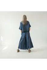 Pokoloko Crinkle Skirt Pant-Navy-O/S