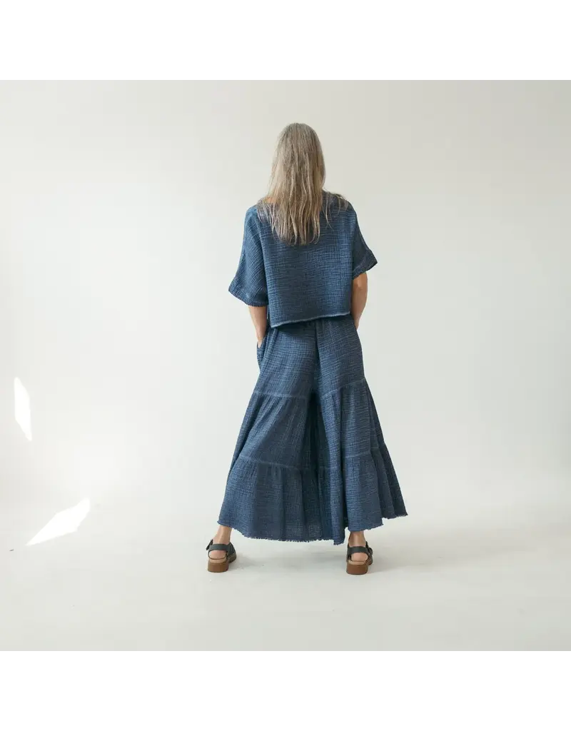 Pokoloko Crinkle Skirt Pant-Navy-O/S