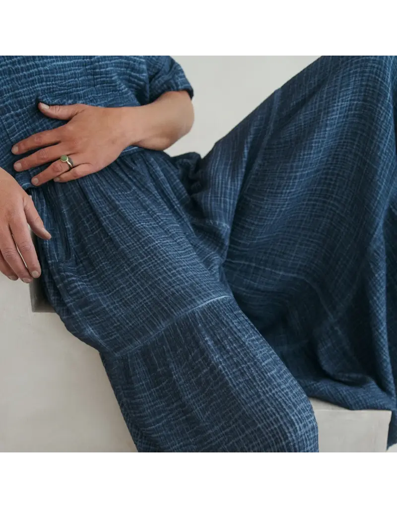 Pokoloko Crinkle Skirt Pant-Navy-O/S