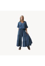 Pokoloko Crinkle Skirt Pant-Navy-O/S