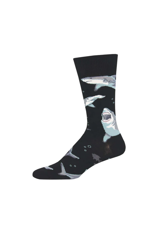 Socksmith Canada Inc Shark Chums-Black-Mens/7-12.5