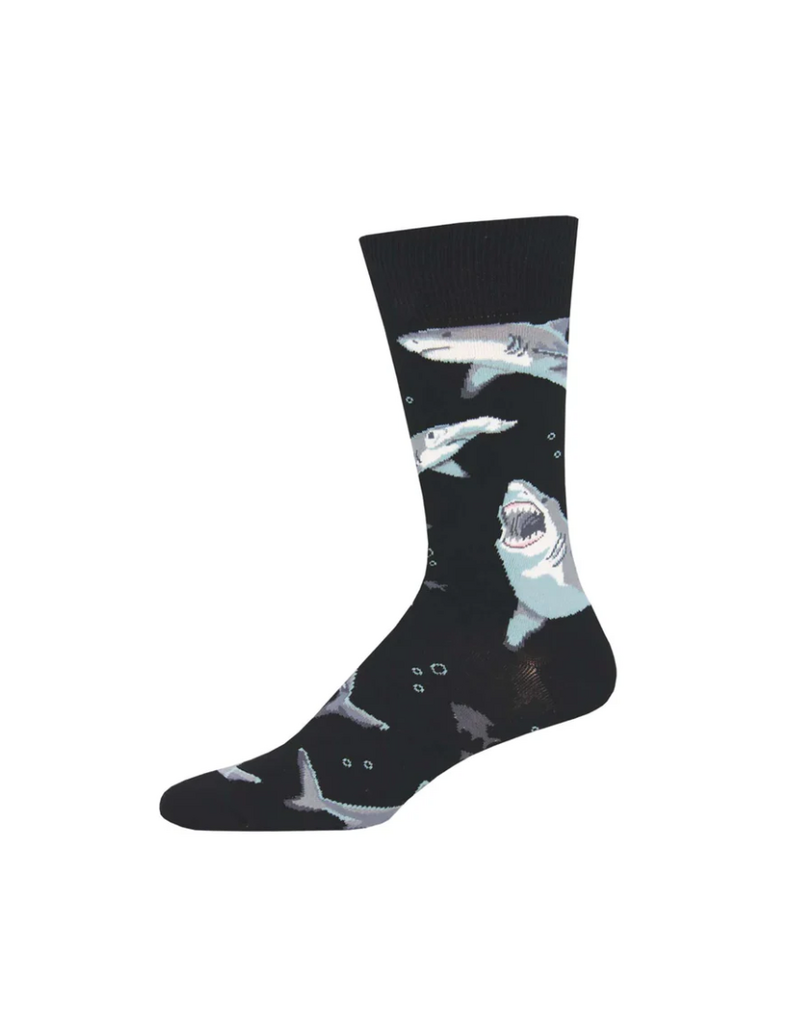 Socksmith Canada Inc Shark Chums-Black-Mens/7-12.5