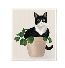 Abbott Cat in Plant Dishcloth