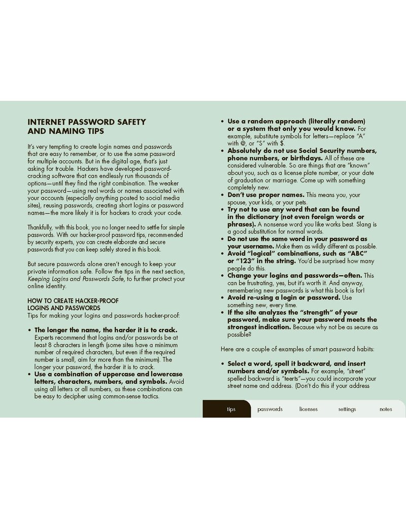 Hachette Internet Password Book