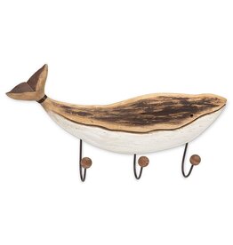 Abbott Large Rustic Whale Triple Wall Hook