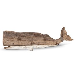 Abbott Rustic Whale with 4 Hooks-XL-35"L