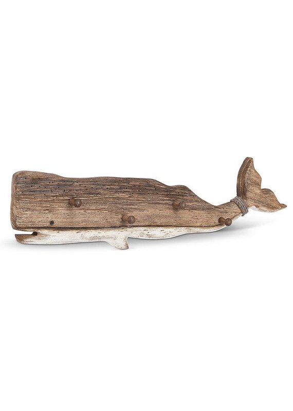 Abbott Rustic Whale with 4 Hooks-XL-35"L