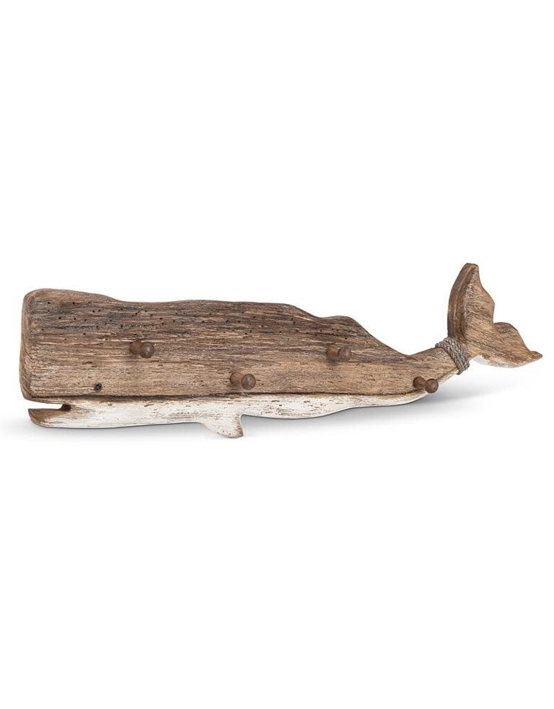 Abbott Rustic Whale with 4 Hooks-XL-35"L