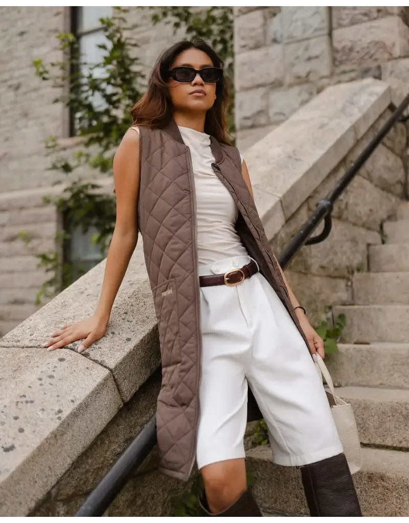 Mernini Mernini-Long Liner Vest-Chocolate (Pre-Order)