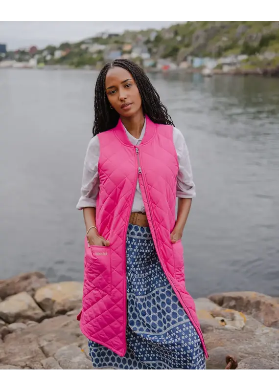 Mernini Mernini-Long Liner Vest-Fuchsia (Pre-Order)