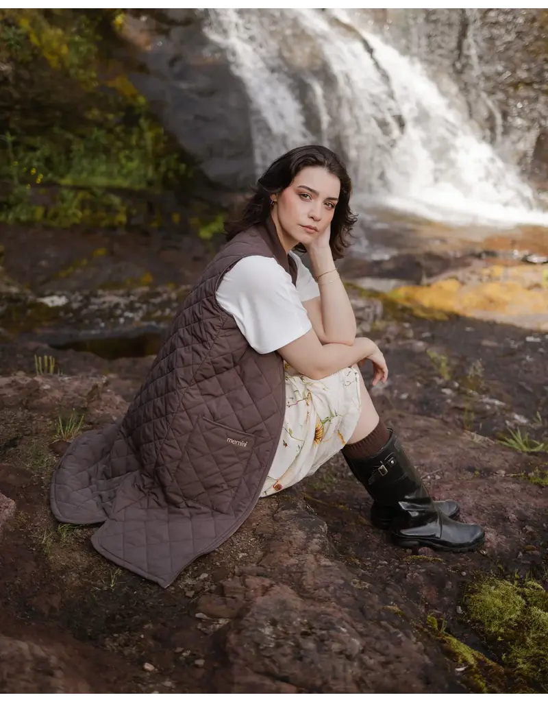 Mernini Mernini-Long Liner Vest-Chocolate (Pre-Order)