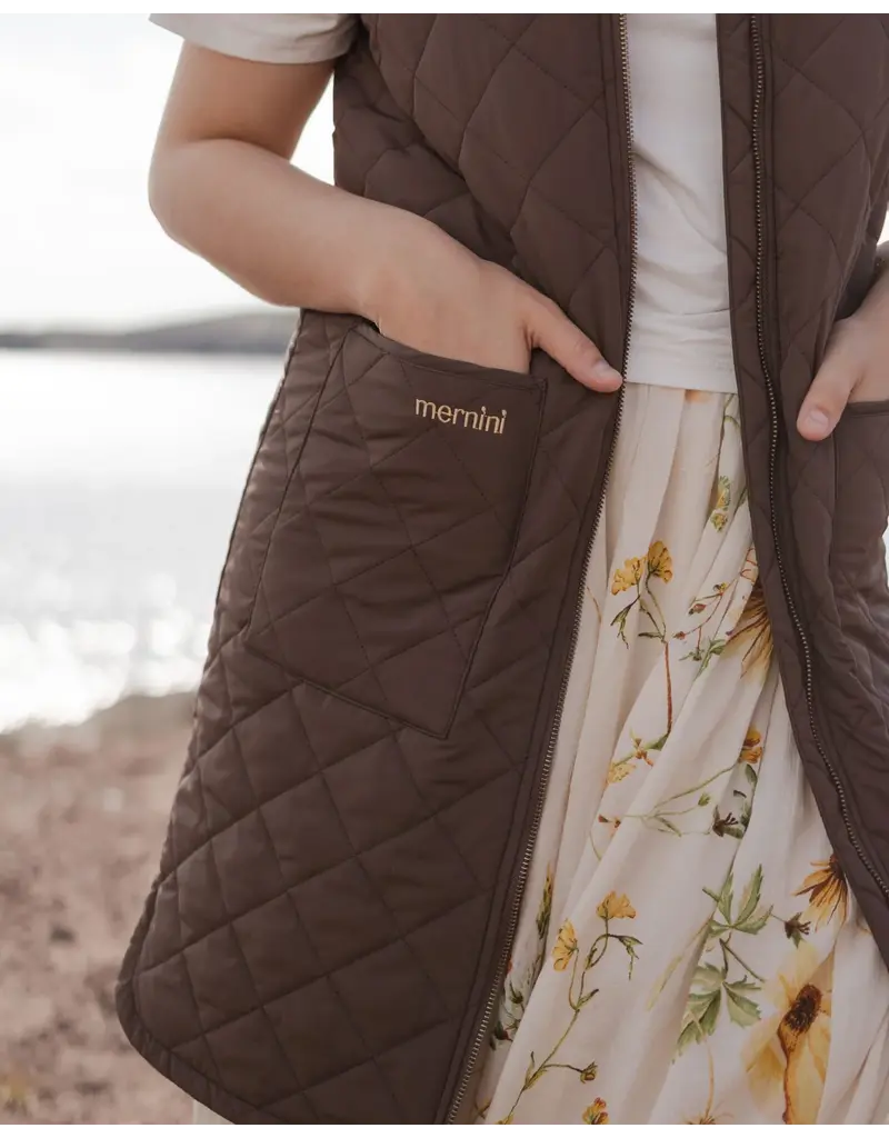 Mernini Mernini-Long Liner Vest-Chocolate (Pre-Order)