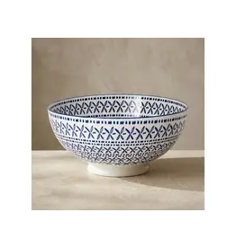 Kiri Porcelain Kiri Porcelain  Bowl-Blue Stitch-56oz
