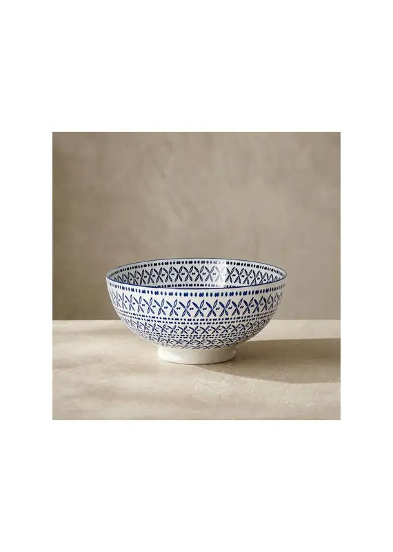 Kiri Porcelain Kiri Porcelain Bowl-Blue Stitch-22oz
