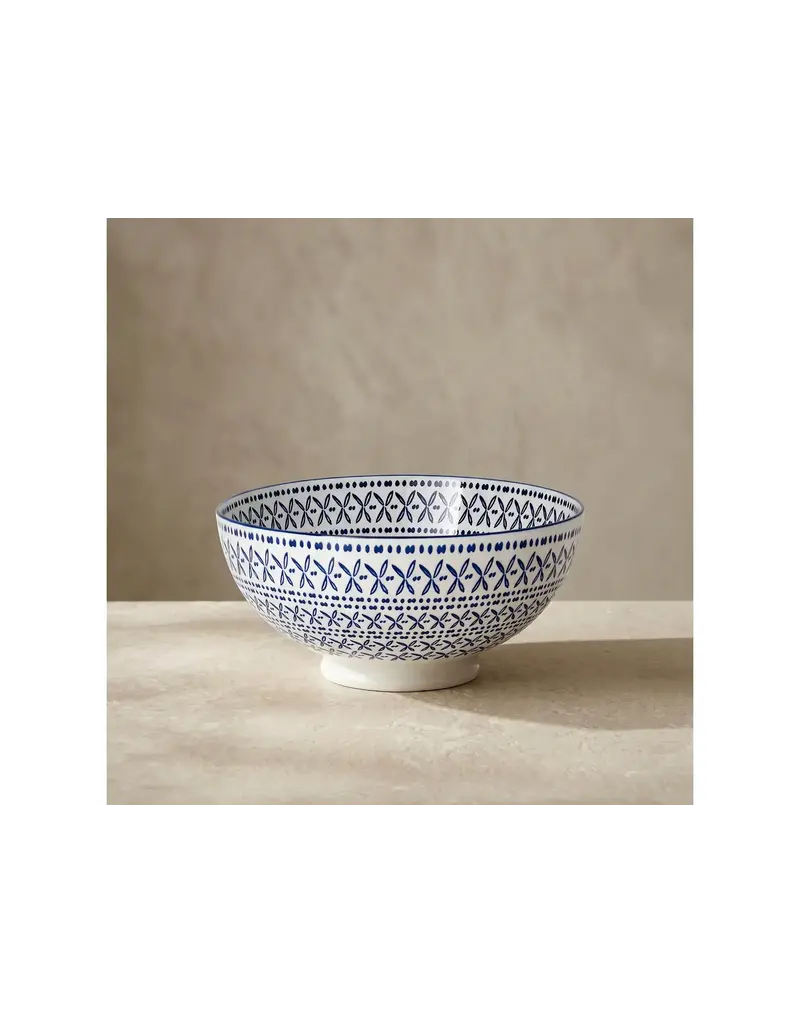 Kiri Porcelain Kiri Porcelain Bowl-Blue Stitch-22oz