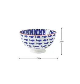 Kiri Porcelain Kiri Porcelain Bowl - Fish-8oz