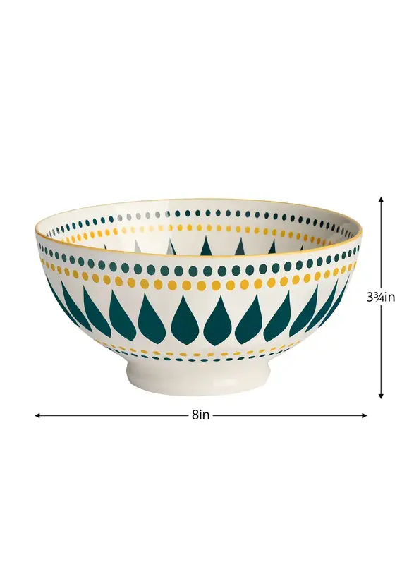Kiri Porcelain Kiri Porcelain Bowl-Petal Dot Daisy-8oz