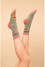 Powder Design Ltd Knitted Socks - Gingerbread Man Sage