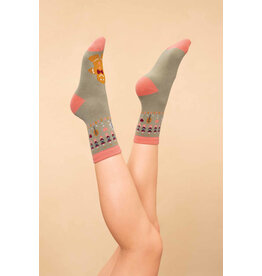 Powder Design Ltd Knitted Socks - Gingerbread Man Sage