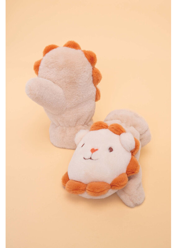 Powder Design Ltd Kids Fluffy Mittens - Lion Cream