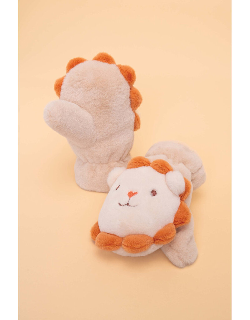 Powder Design Ltd Kids Fluffy Mittens - Lion Cream