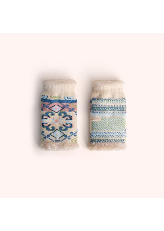 Powder Design Ltd Scandi Cosy Wrist Warmers -Cream Mix