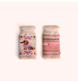 Powder Design Ltd Sausage Dog Wrist Warmers- Cream