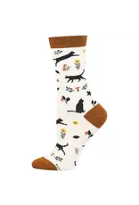 Socksmith Canada Inc Garden Cat-Women's-White/5-10.5