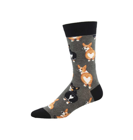 Socksmith Canada Inc Corgi Butt-Charcoal-Womens/5-10.5
