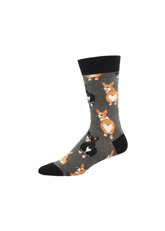 Socksmith Canada Inc Corgi Butt-Charcoal-Womens/5-10.5