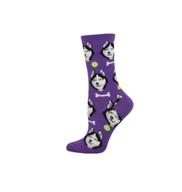 Socksmith Canada Inc Give A Dog A Bone-Purple-Womens/5-10.5