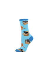 Socksmith Canada Inc Cat In A Box-Azure-Womens/5-10.5